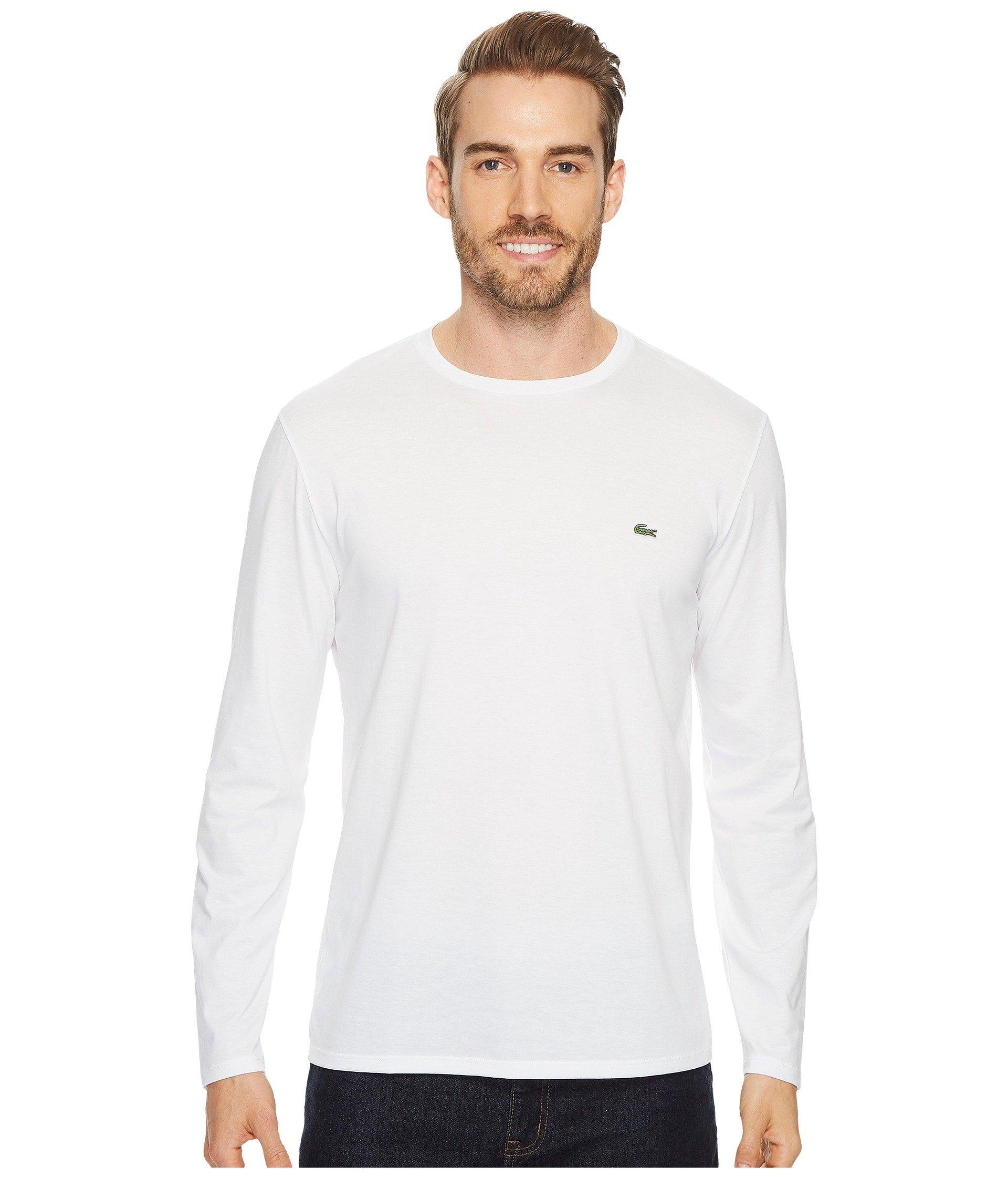 Lacoste Long Sleeve Jersey Pima Regular in White for Men - Save 49% - Lyst