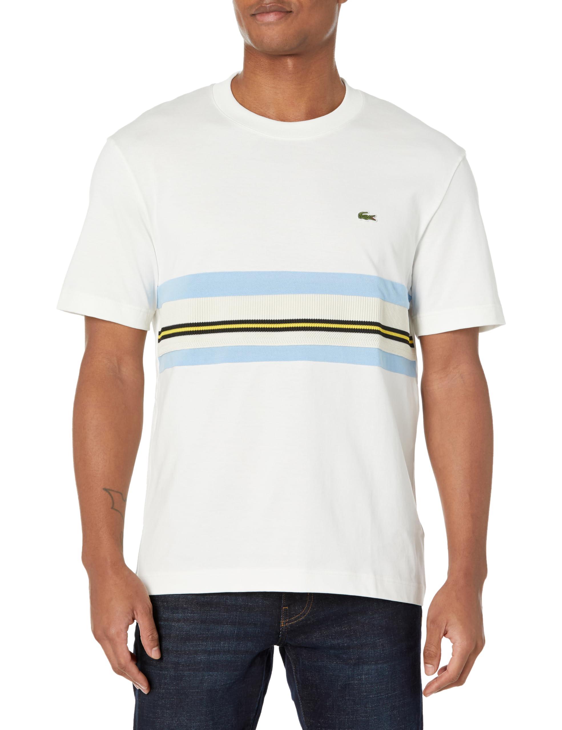 Lacoste Made In France Multi Strip Crew Neck T-shirt in White for Men | Lyst