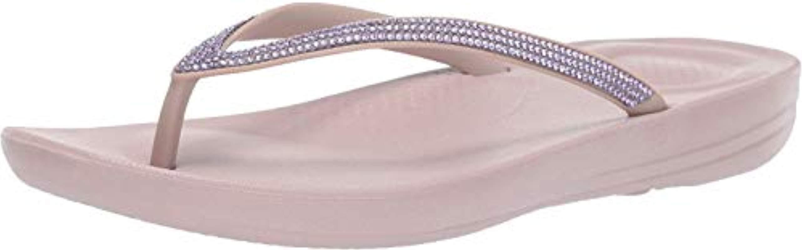 Fitflop Rubber Iqushion Sparkle Flip Flops in Mink (Pink) - Lyst