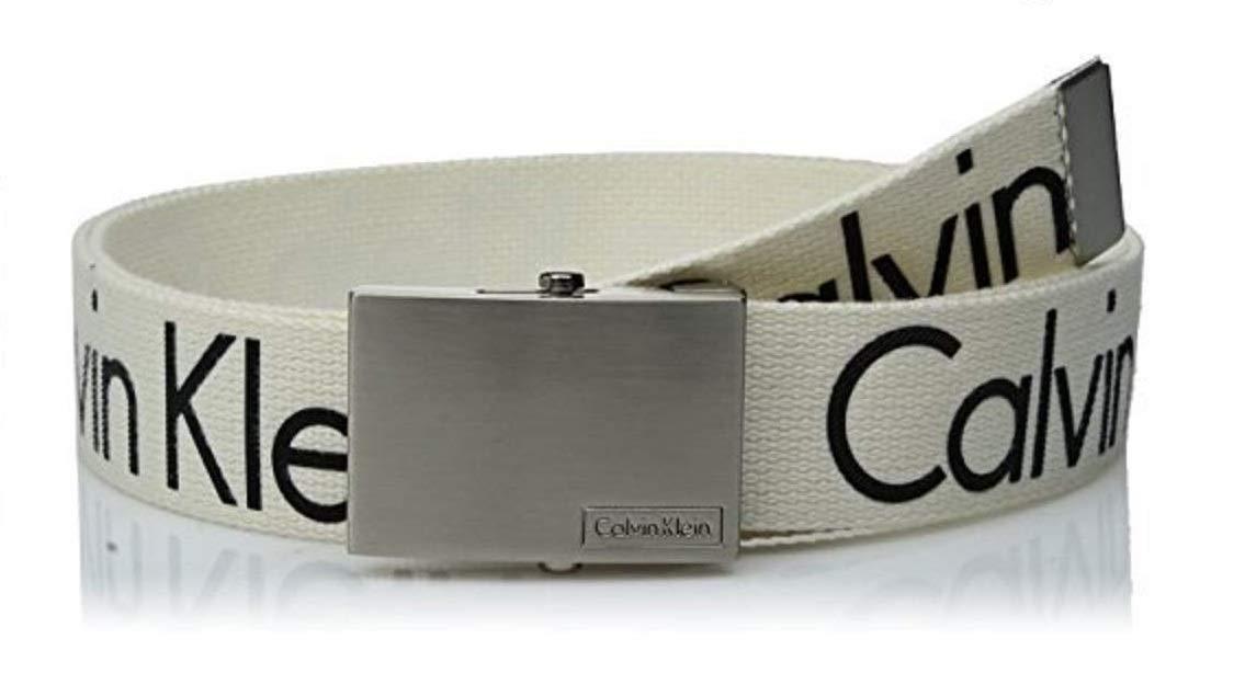 Calvin Klein 38mm Printed Web Belt With Logo in White for Men - Lyst