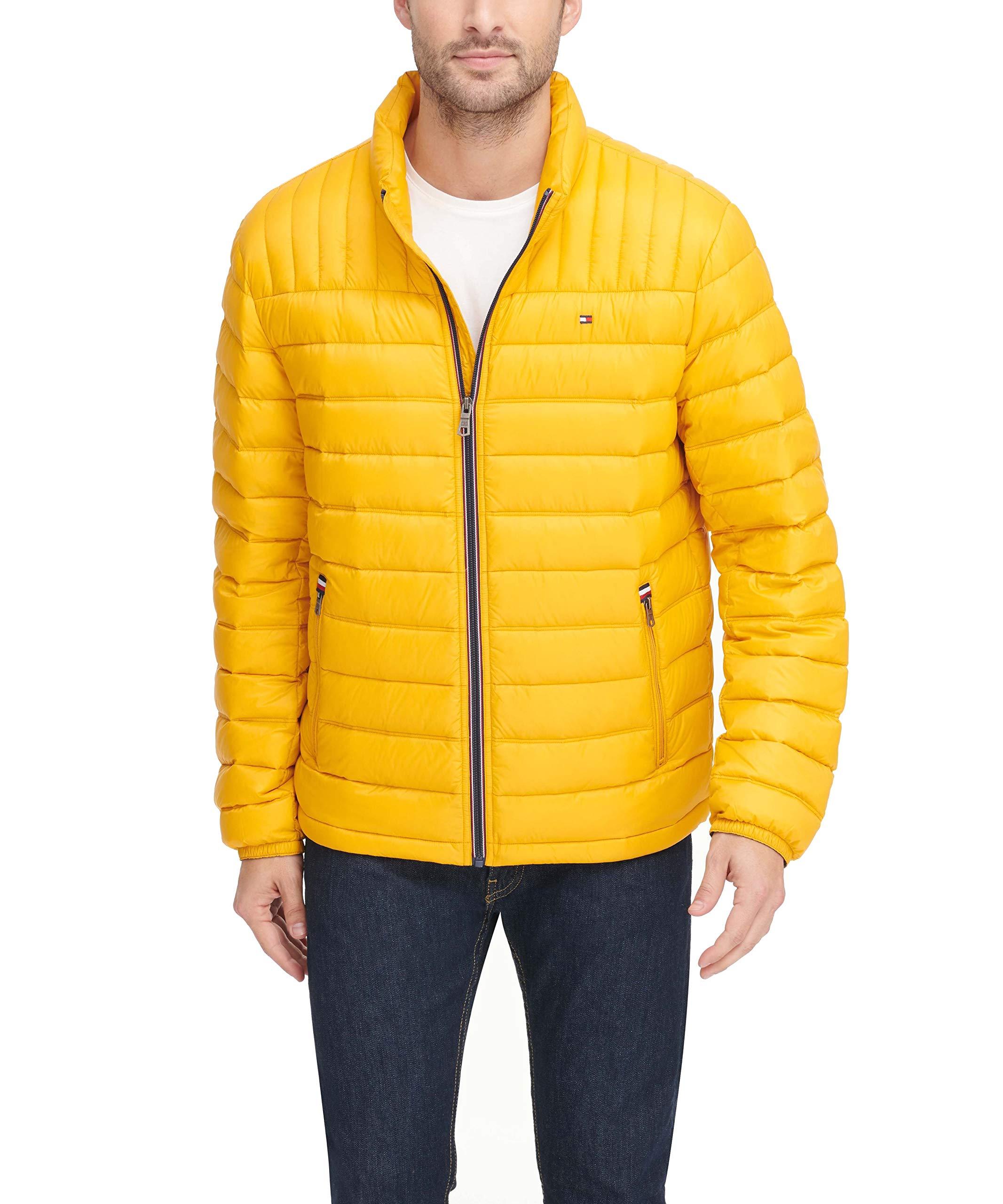 yellow tommy hilfiger puffer jacket