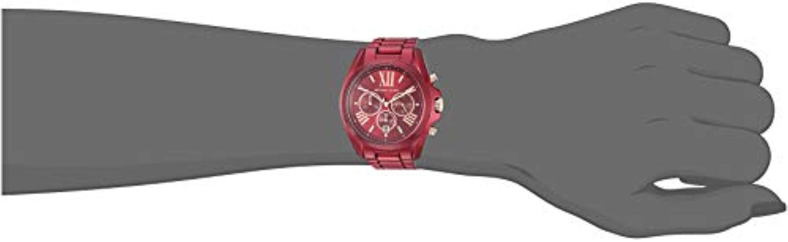 Michael Kors Bradshaw Quartz Watch With Stainless Steel Strap, Red, 21.6  (model: Mk6724) | Lyst