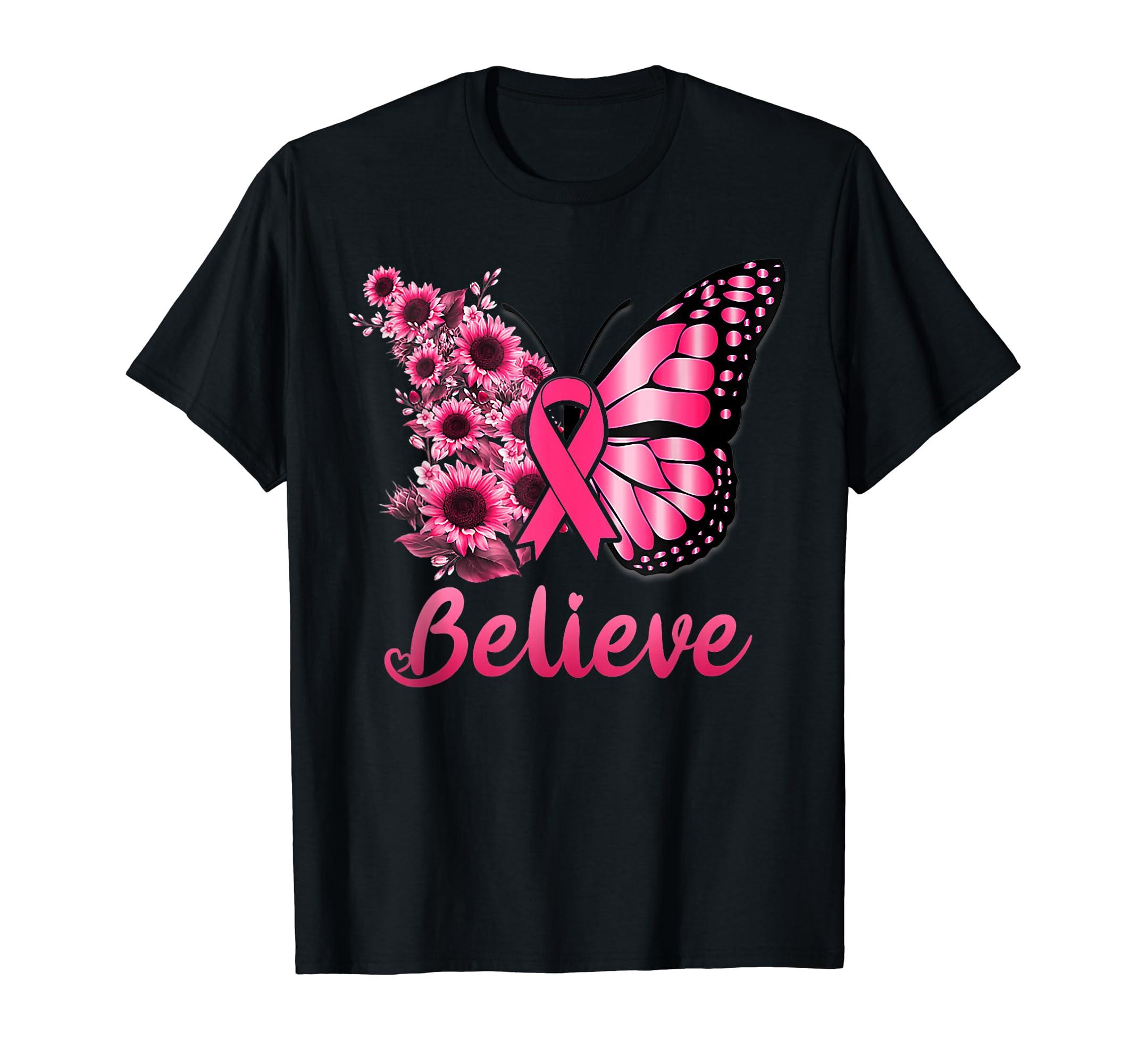Caterpillar Breast Cancer Awareness Warrior Pink Butterfly Believe T ...
