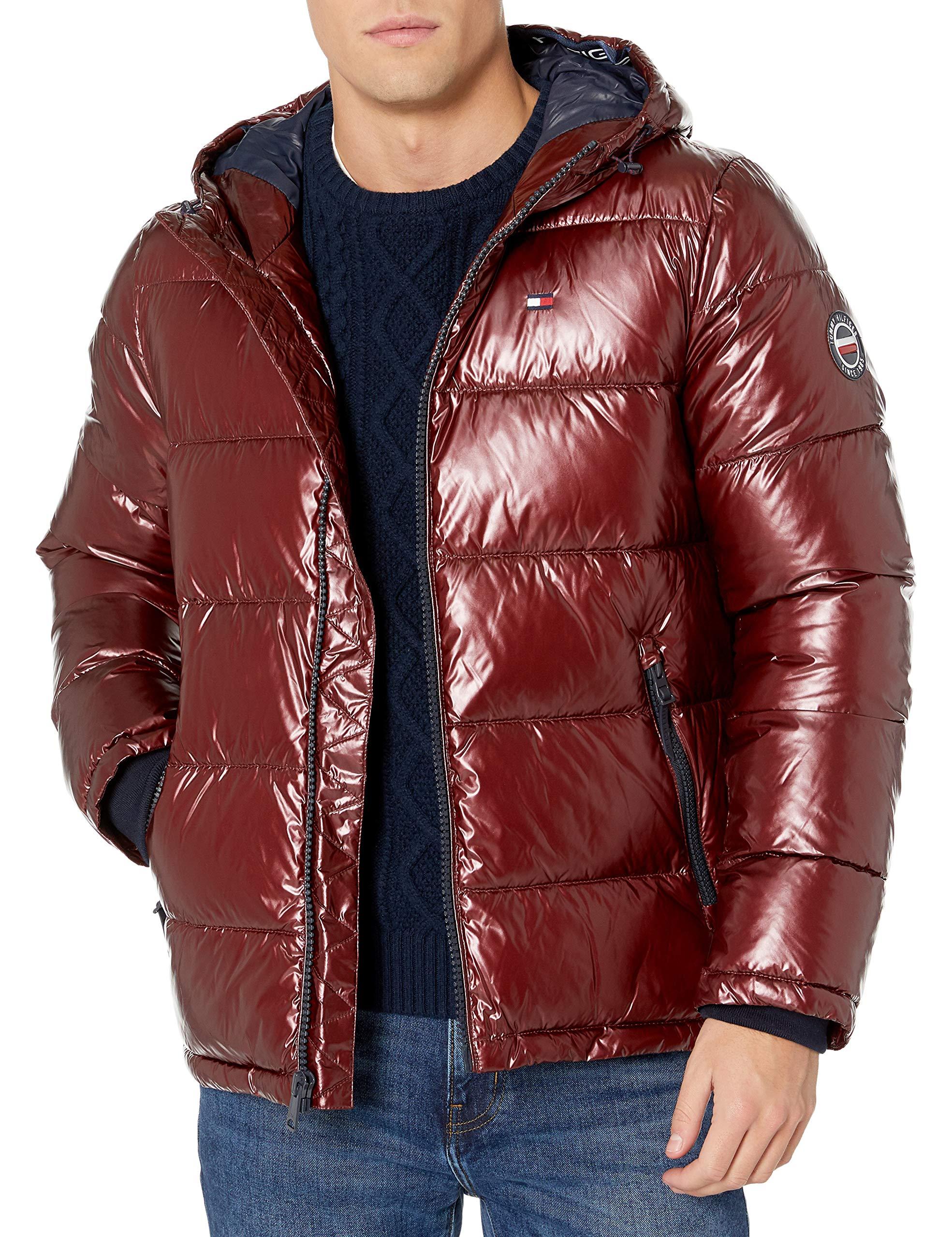 Tommy Hilfiger Classic Hooded Puffer Jacket in Red for Men Lyst