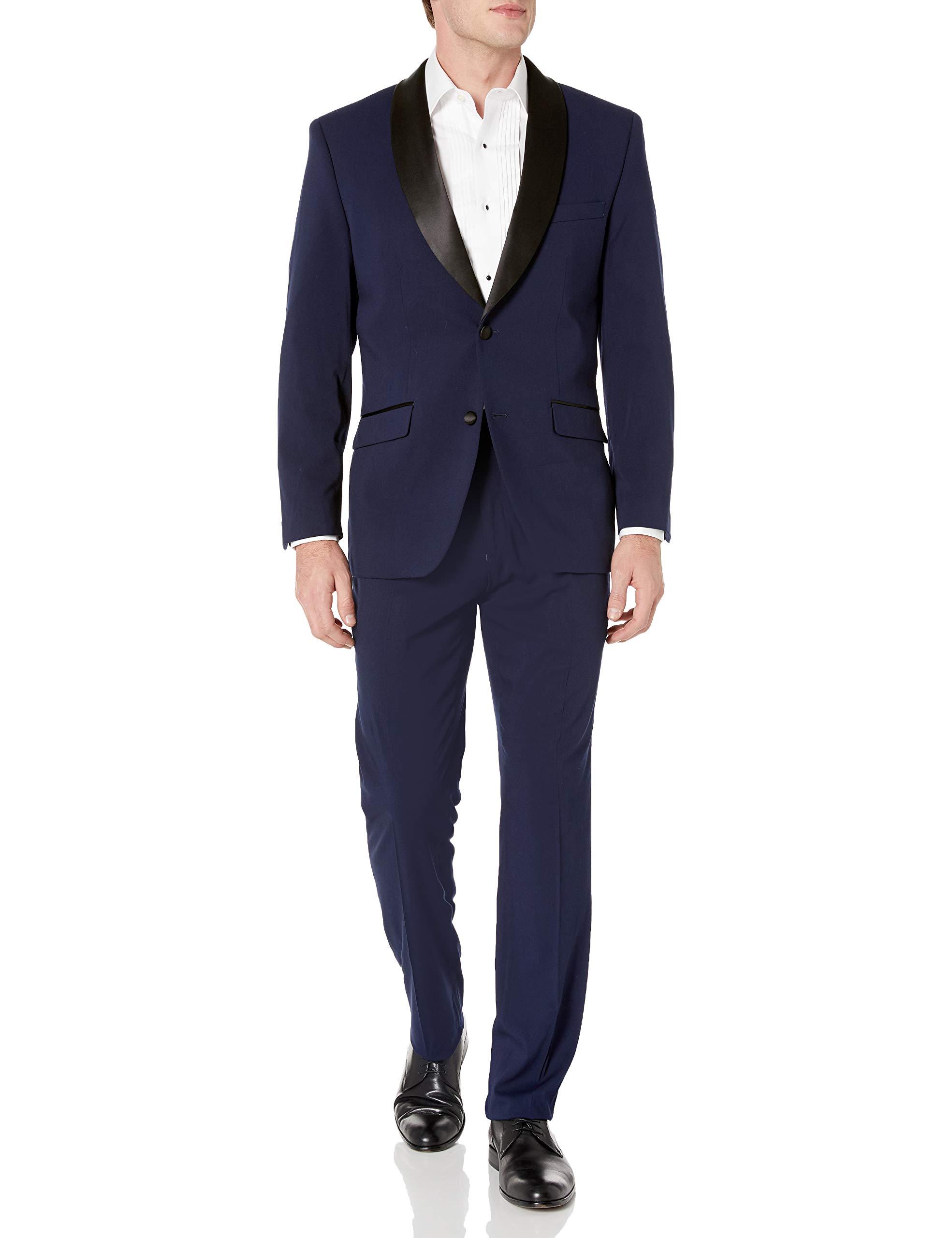 Perry Ellis Synthetic Slim Fit Stretch Wrinkle-resistant Tuxedo in Blue ...