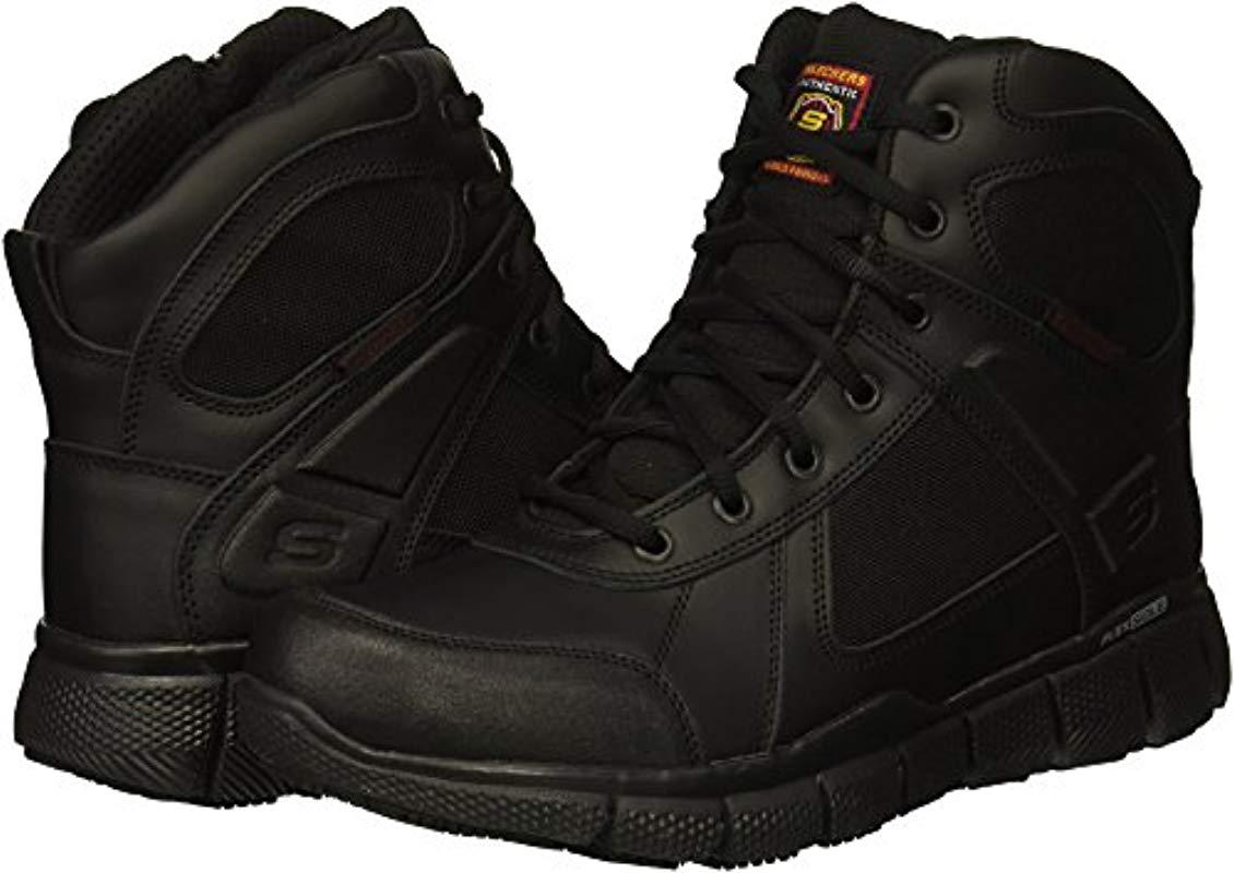 Skechers Telfinsawaga Military And Tactical Boot in Black Leather