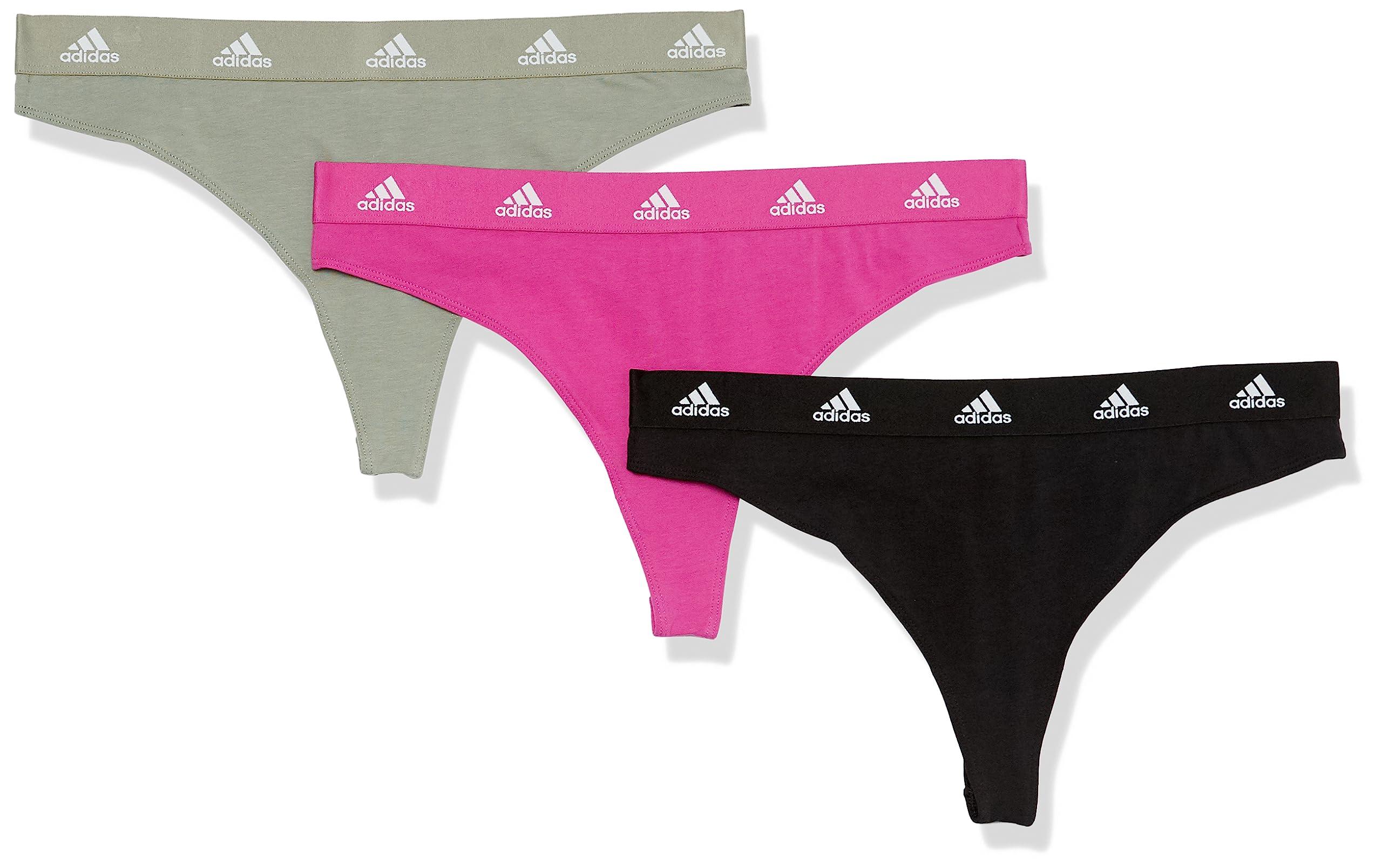 adidas Cotton Stretch Thong Panties 3 pack in Black Lyst