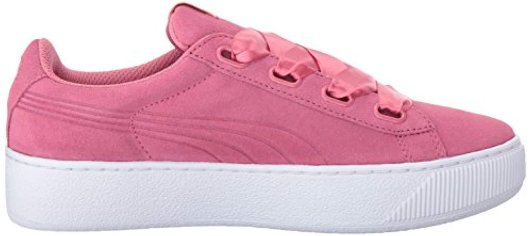 puma vikky platform ribbon pink
