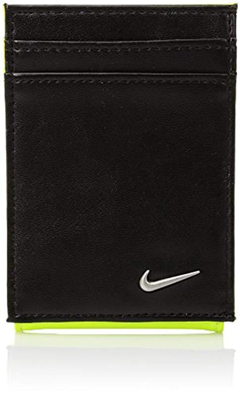 Nike Blocked Front Pocket Wallet W/magnetic Money Clip in Black for Men |  Lyst