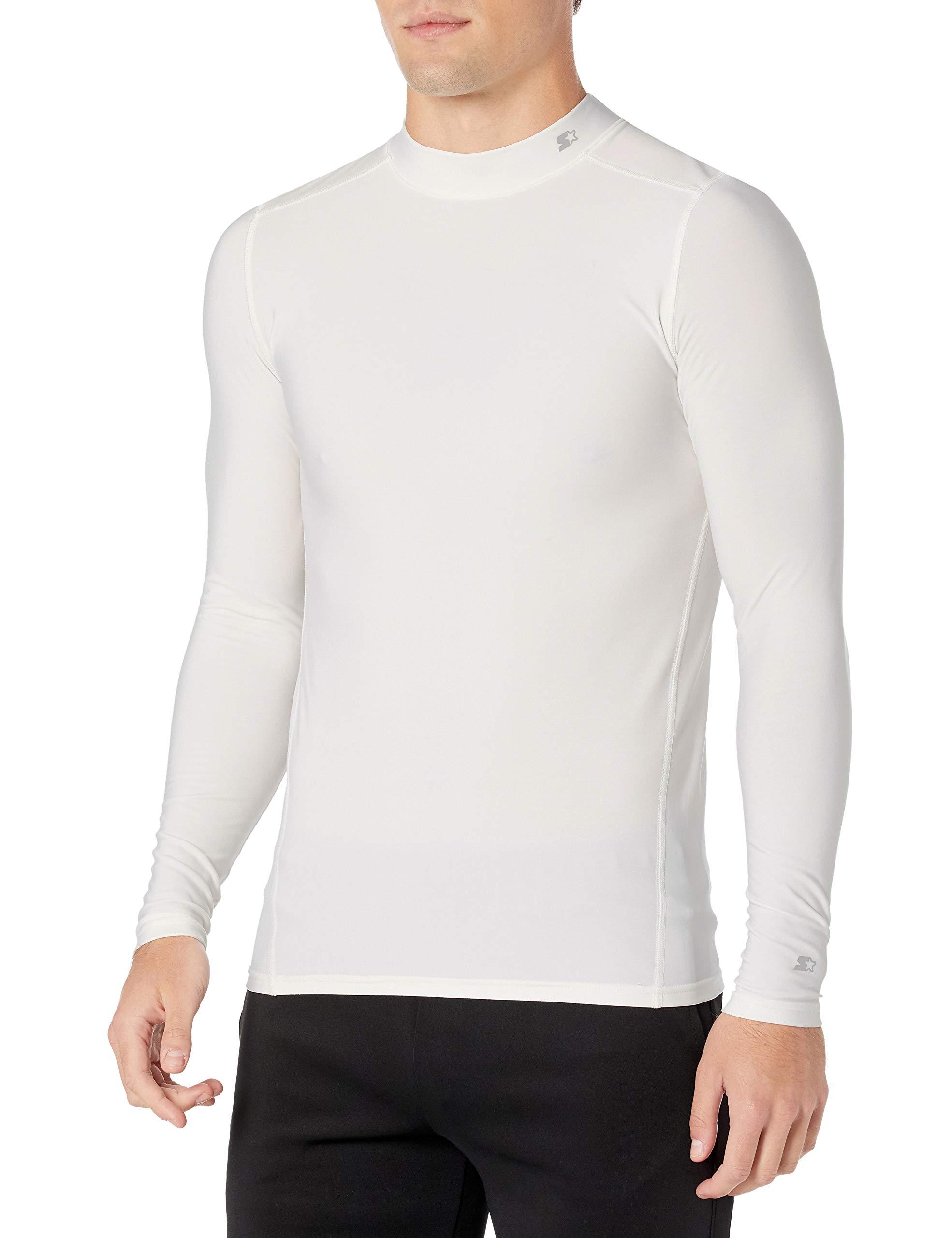 Economisch Madison verrader Starter Long Sleeve Mock Neck Athletic Light-compression T-shirt in White  for Men | Lyst