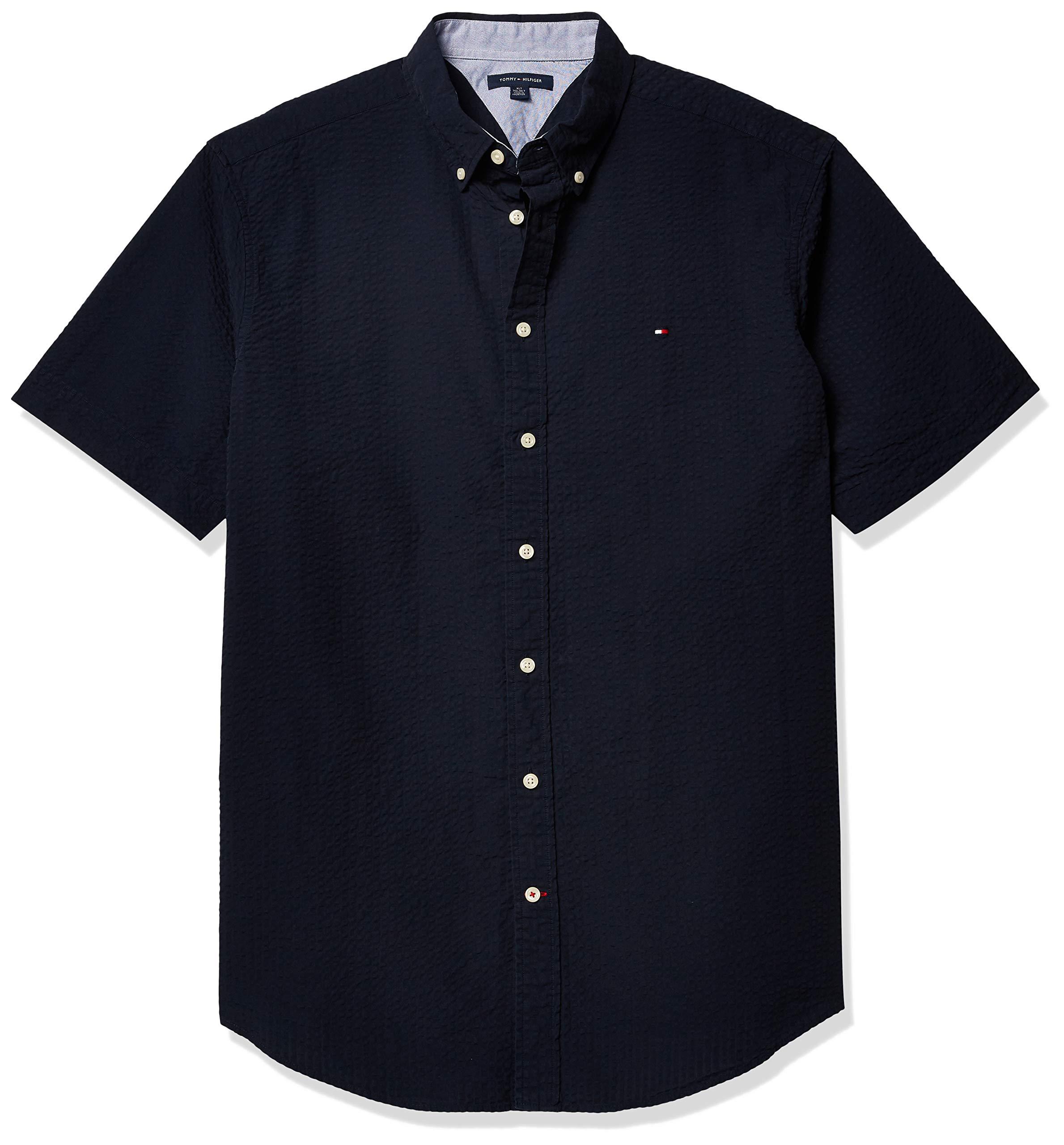 Tommy Hilfiger Size Big And Tall Button Down Short Sleeve Shirt Oxford