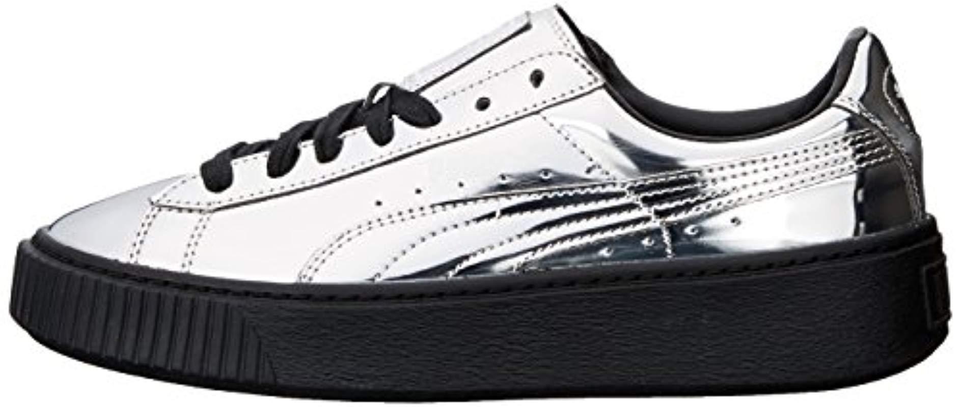 puma basket platform metallic puma basket platform metallic