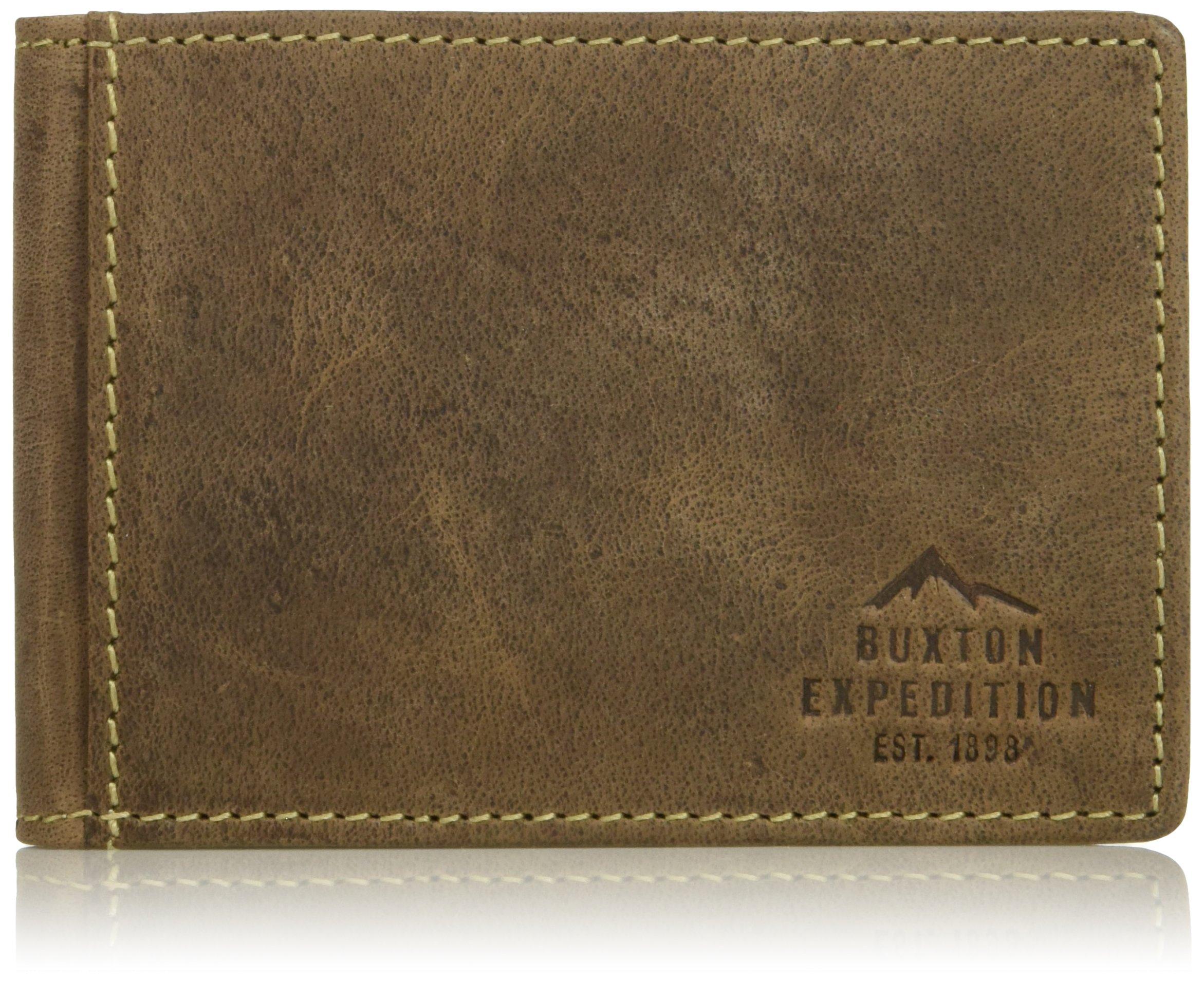 Buxton Expedition Ii Rfid Leather Front Pocket Money Clip Wallet in Green  for Men | Lyst