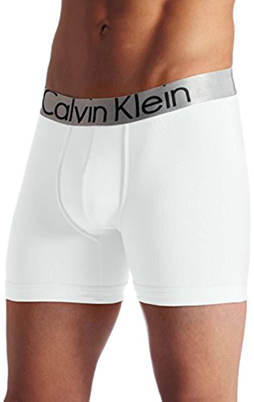 Calvin Klein Steel Micro Multipack Boxer Briefs in White for Men Save