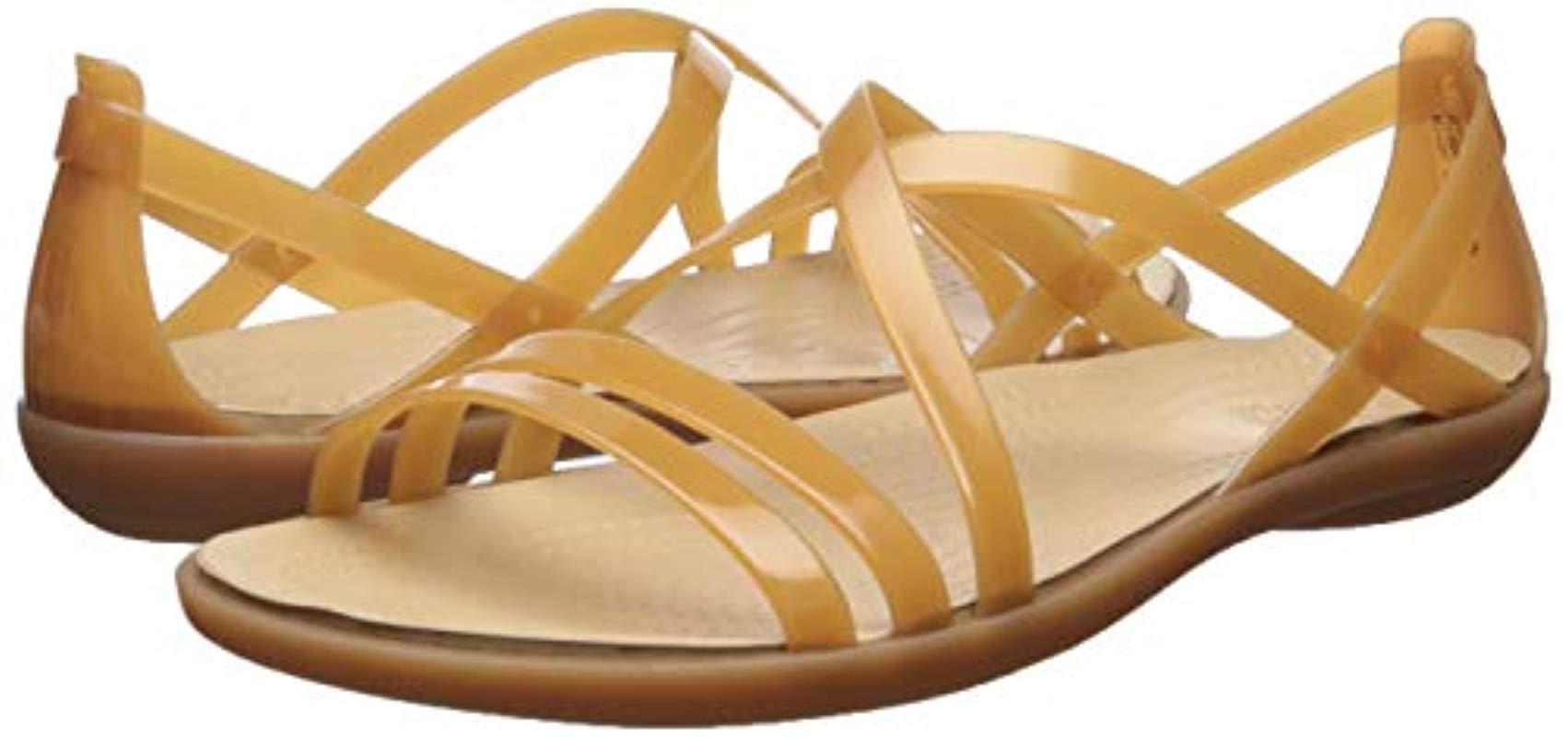 Crocsâ¢ Isabella Strappy Sandal in Dark Gold/Gold (Metallic) - Save 26% - Lyst