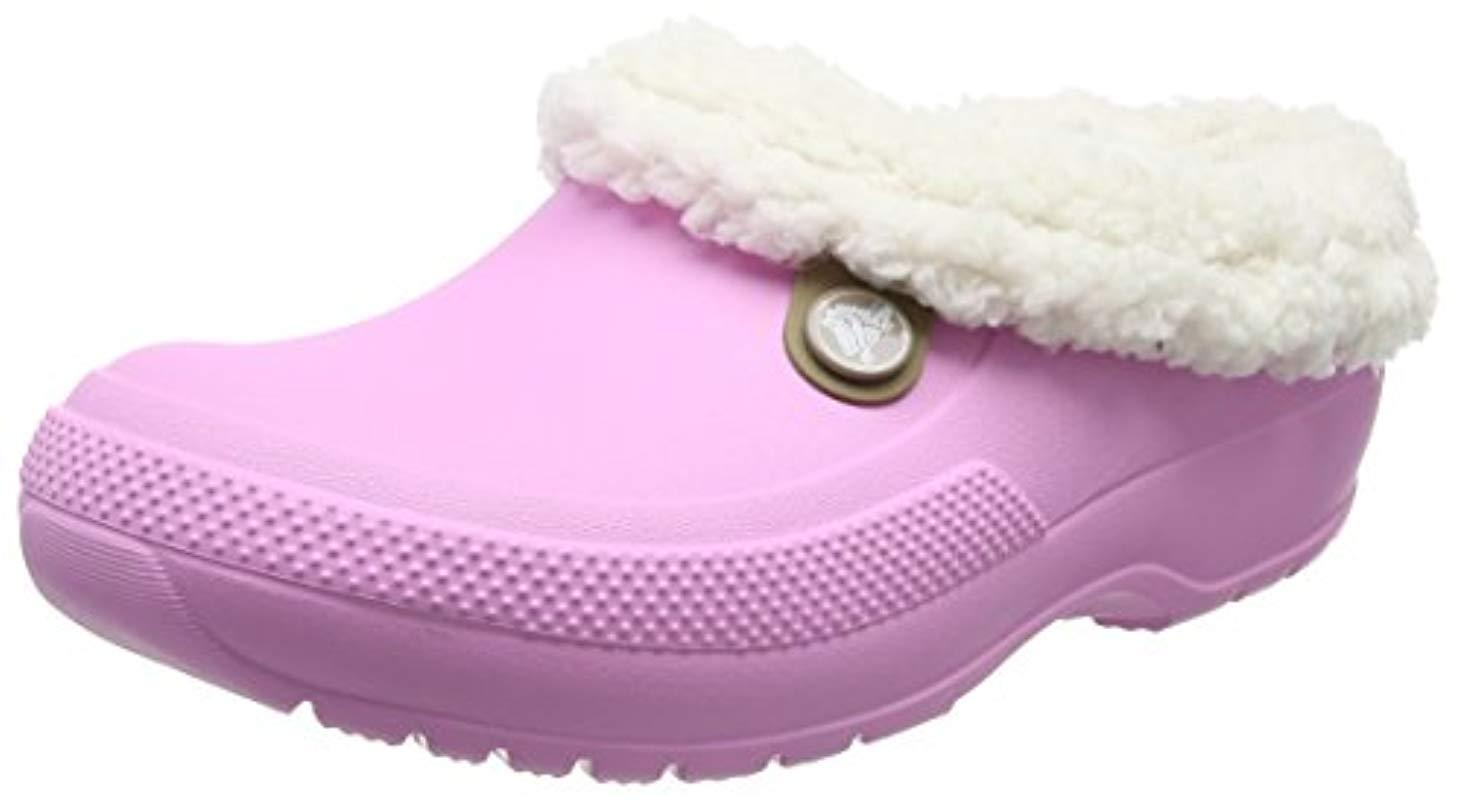 crocs pink fuzzy