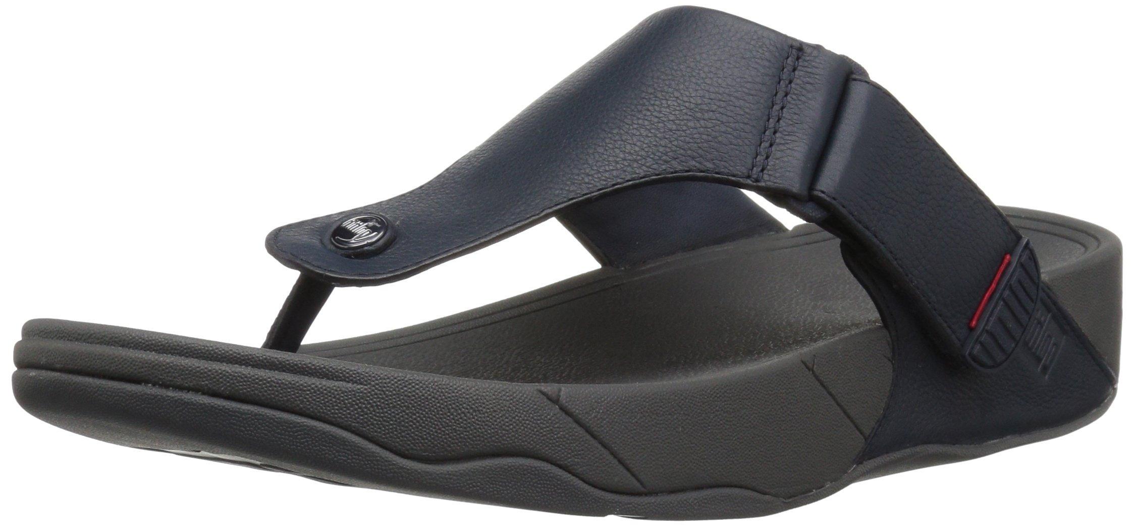 Fitflop Trakk Ii Leather Toe Post Flip Flop Sandals - Black for Men | Lyst