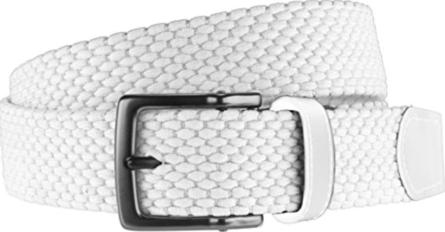 Nike Leather Gflex Woven Stretch Golf Belt, White, 40 for Men Save