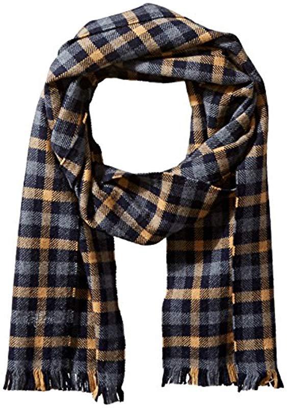 Hickey Freeman Mens Cashmere Windowpane Plaid Scarf