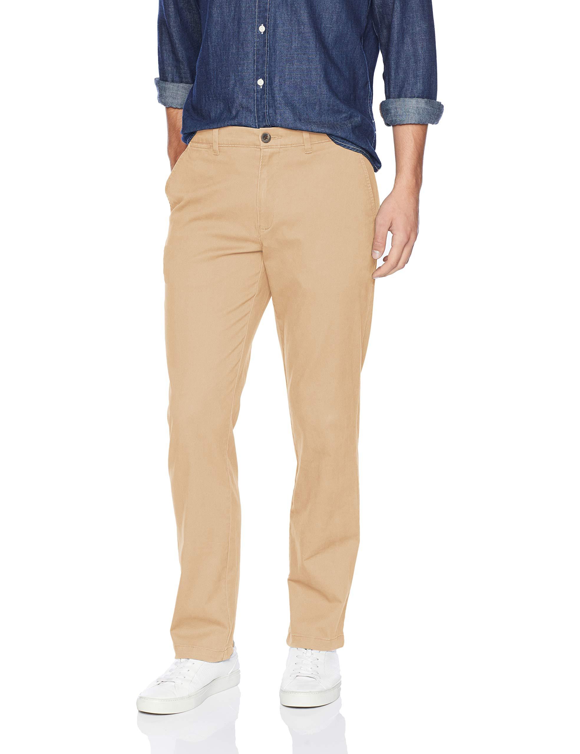 Amazon Essentials Denim Straightfit Casual Stretch Khaki in Dark Khaki
