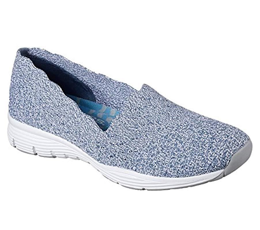 Skechers Seager-stat-scalloped Collar, Engineered Skech-knit Slip-on-classic  Fit Loafer in Blue | Lyst