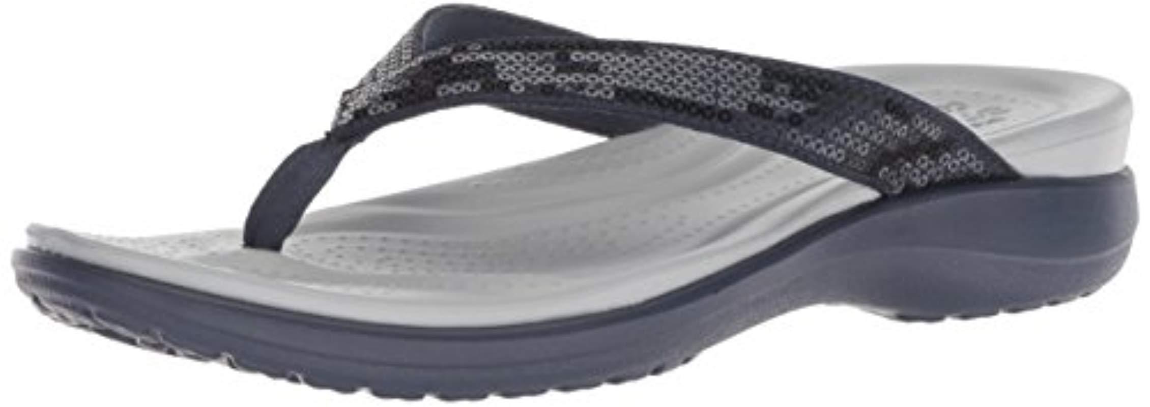 crocs capri v sequin casual lightweight beach flip flop