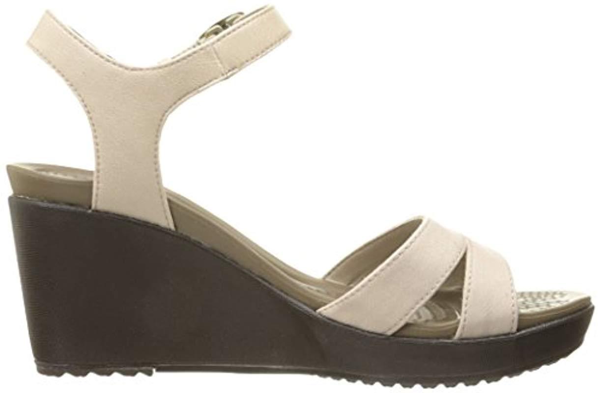 crocs leigh ankle strap wedge