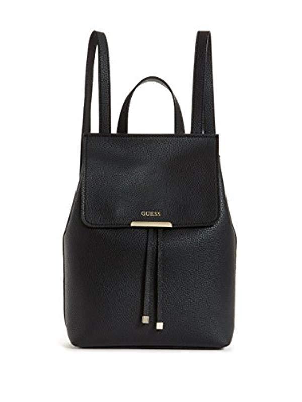 guess black leather backpack