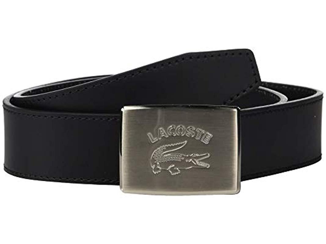 Lacoste Leather Retro Big Buckle Belt in Black for Men - Save 51% - Lyst