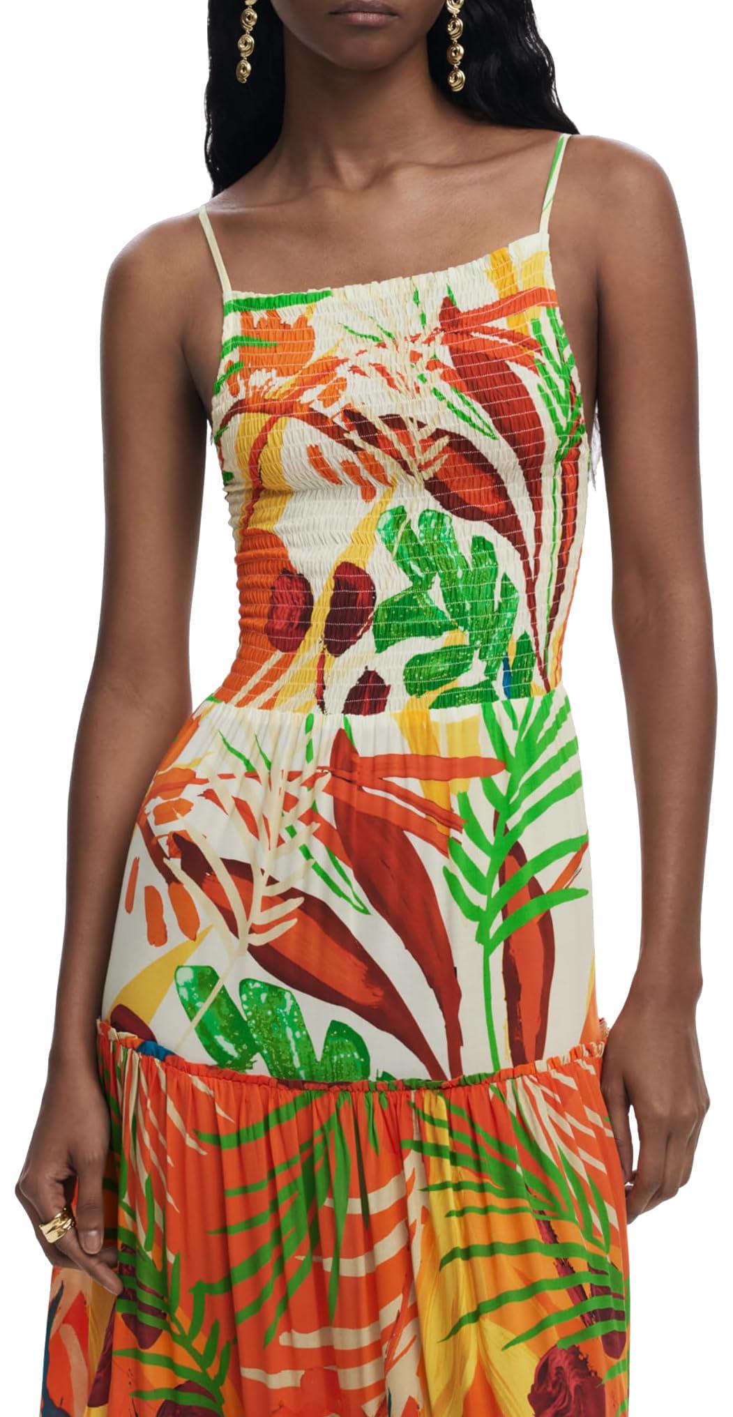 Long Dresses For Women Summer DESIGUAL Tropical Summer Dress OVENS 20SWVW98 Bohemian Casual Maxi Dress Long Dresses For Women Summer DESIGUAL Tropical Summer Dress OVENS 20SWVW98 Bohemian Casual Maxi Dress