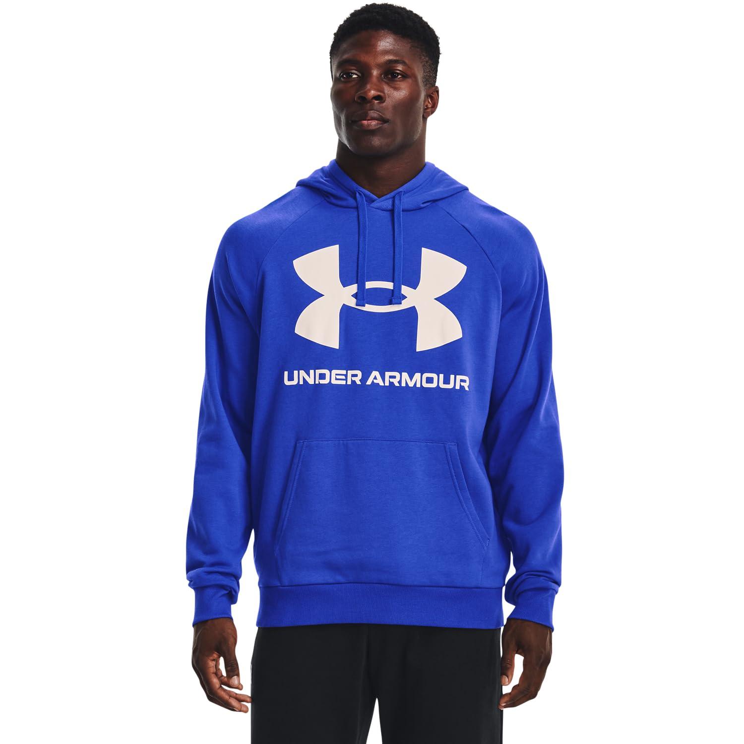 Under Armour Size Rival Fleece Big Logo Hoodie, in Blue for Men | Lyst UK
