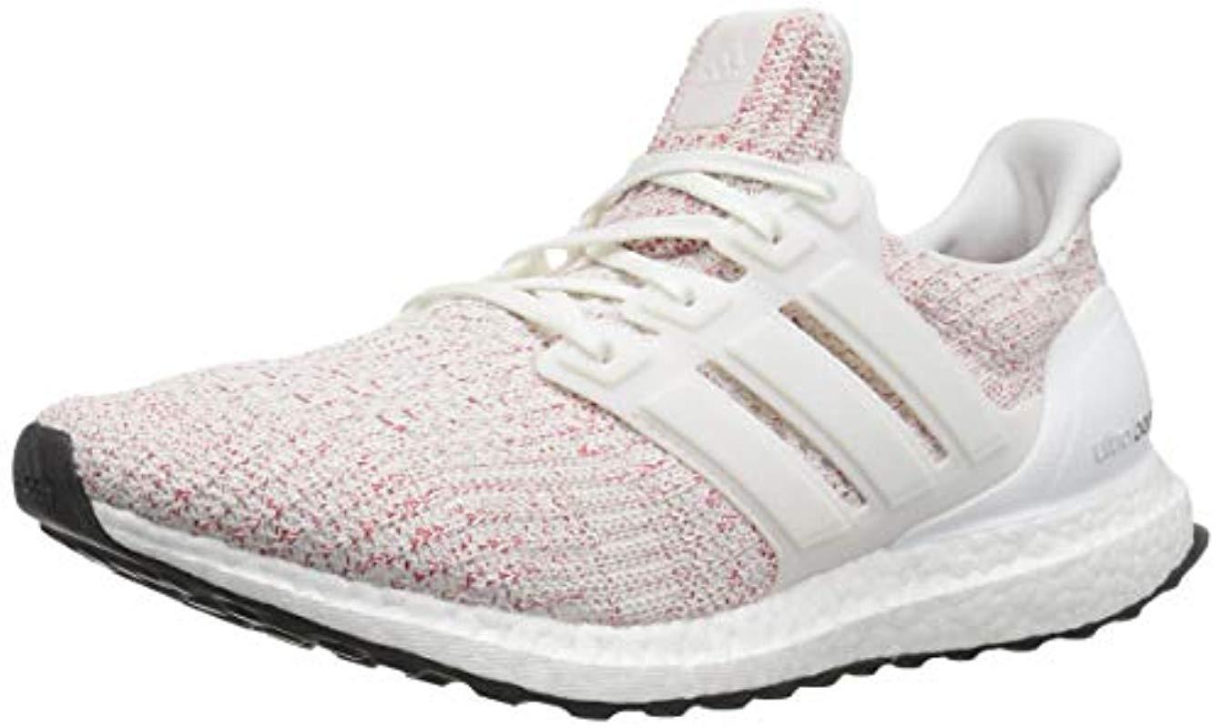 adidas Rubber Ultraboost 4.0" Candy Cane Shoe in White/White/Scarlet  (White) for Men | Lyst