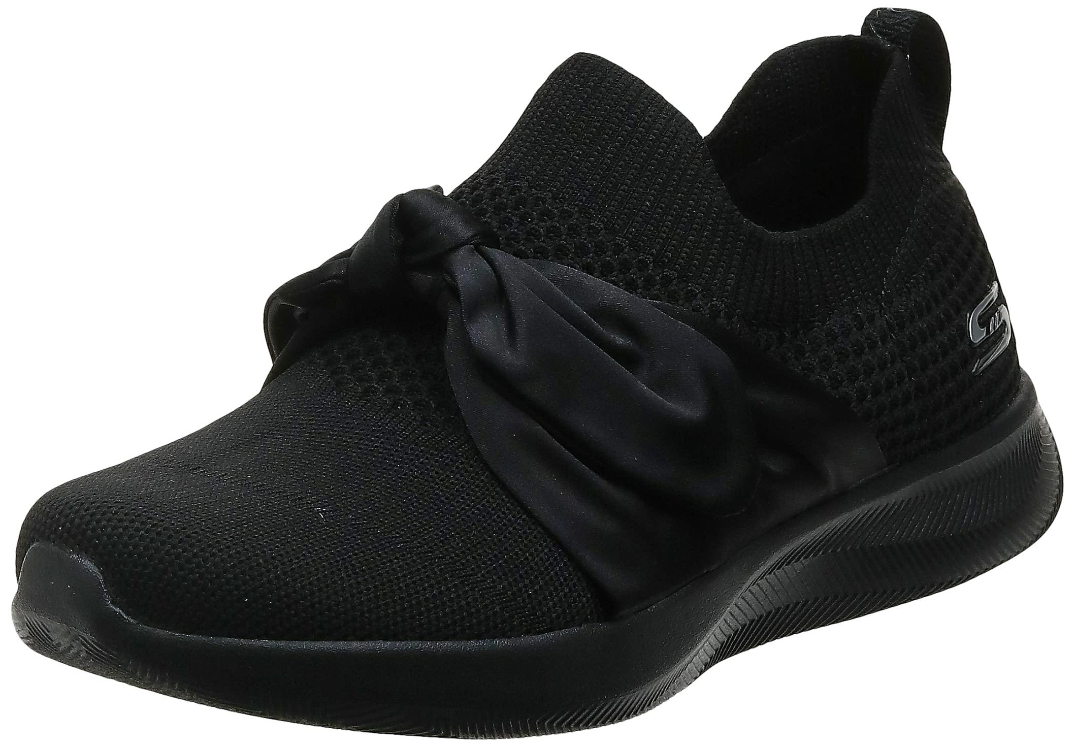 Skechers Bobs Bobs Squad 2-bow Overlay Slip Engineered Knit Sneaker W Foam, Bbk, 6 M Us in Black | Lyst