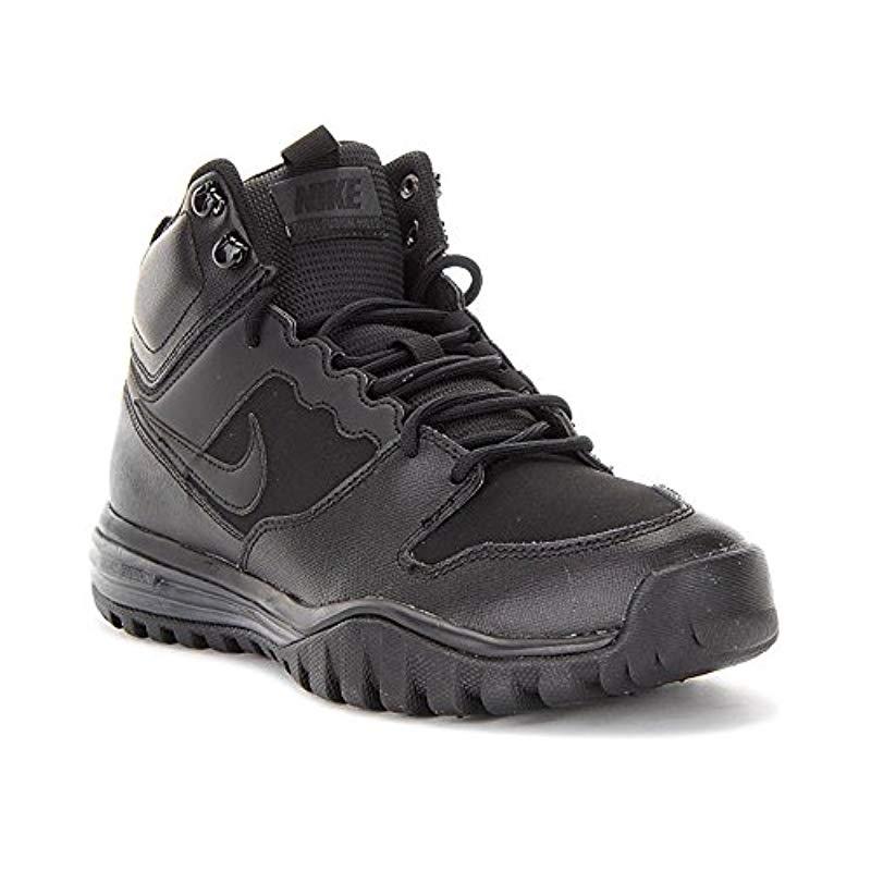 Nike Dual Fusion Hills Mid Leather Low Boots in Black for Men | Lyst UK