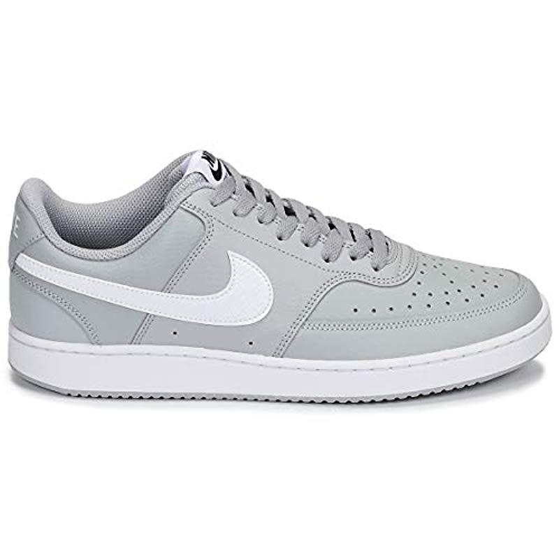 Nike Leather Court Vision Low Sneaker in Gray for Men - Lyst