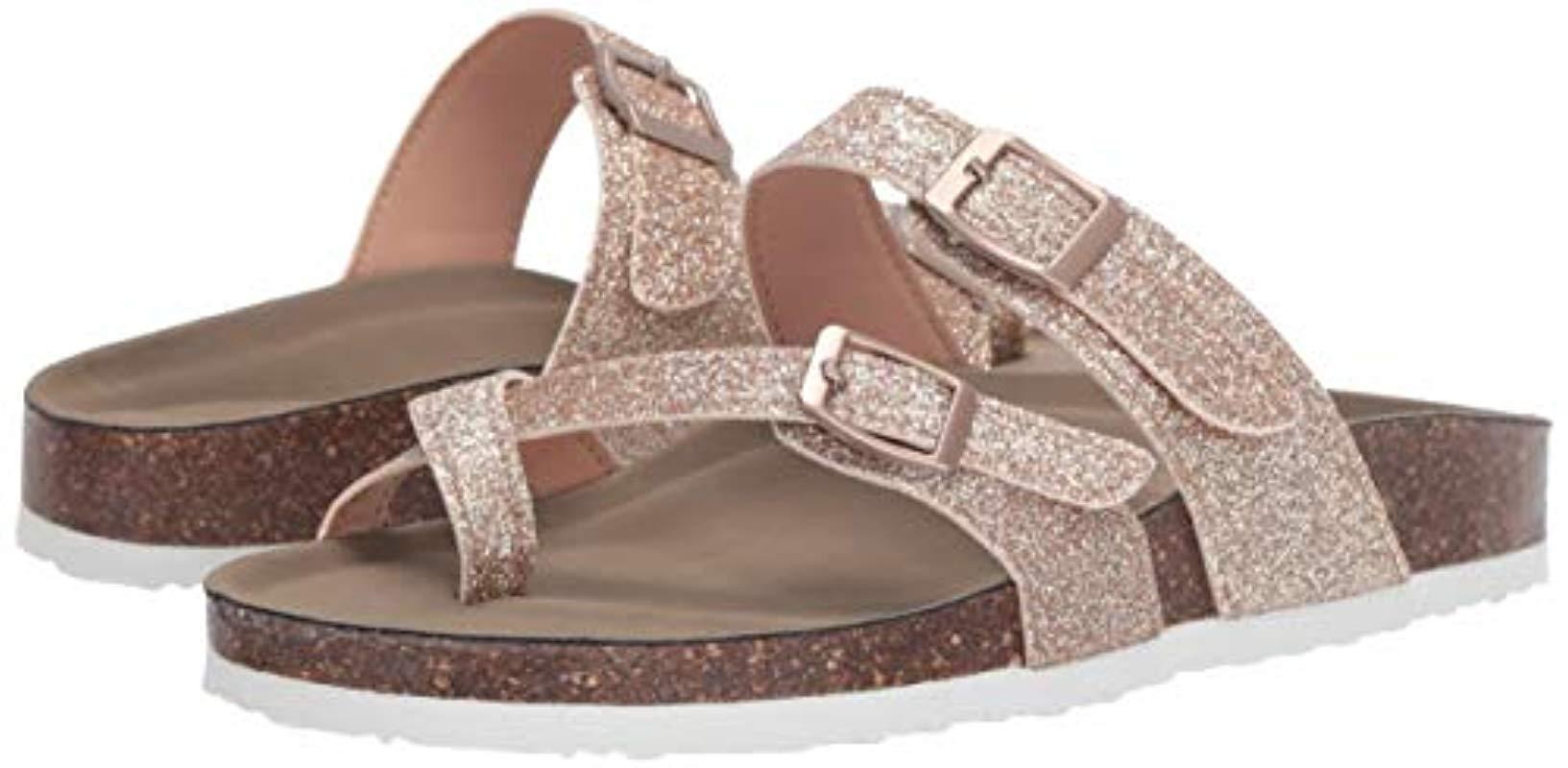 madden girl glitter slides