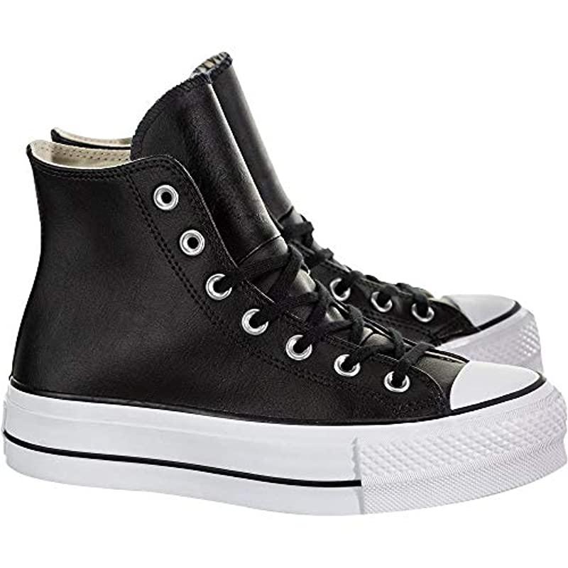 converse lift black leather