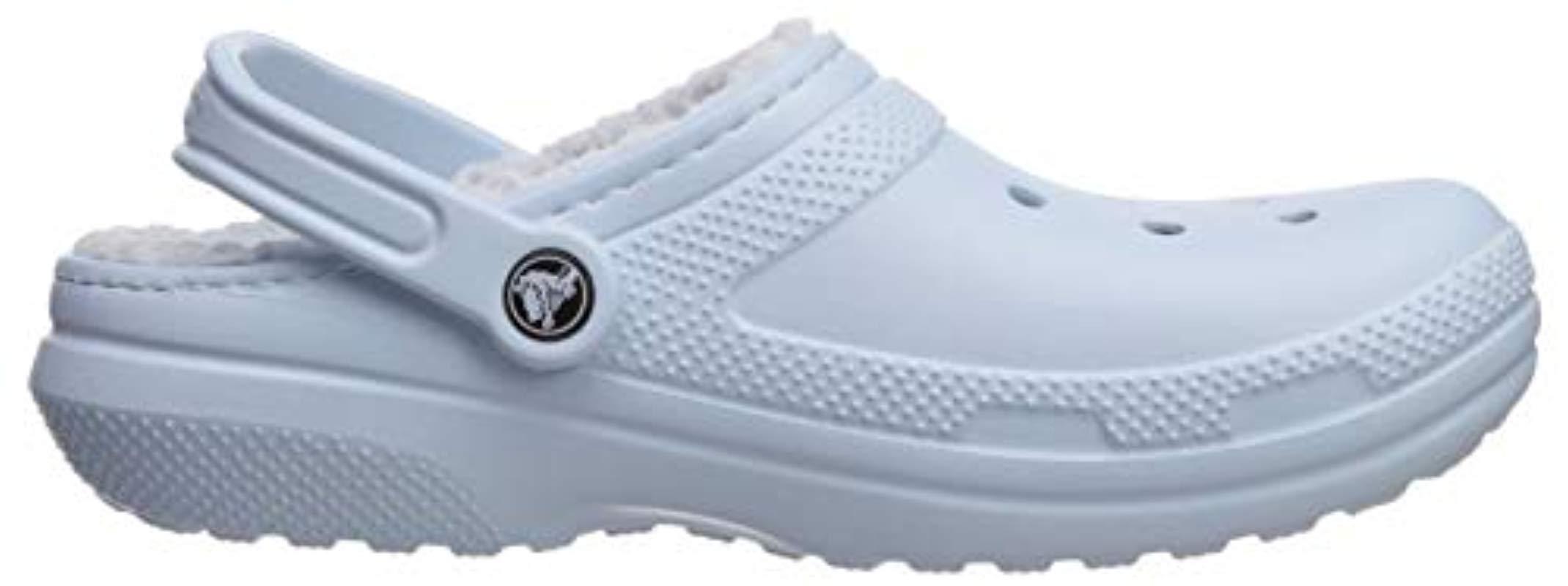 mineral blue lined crocs