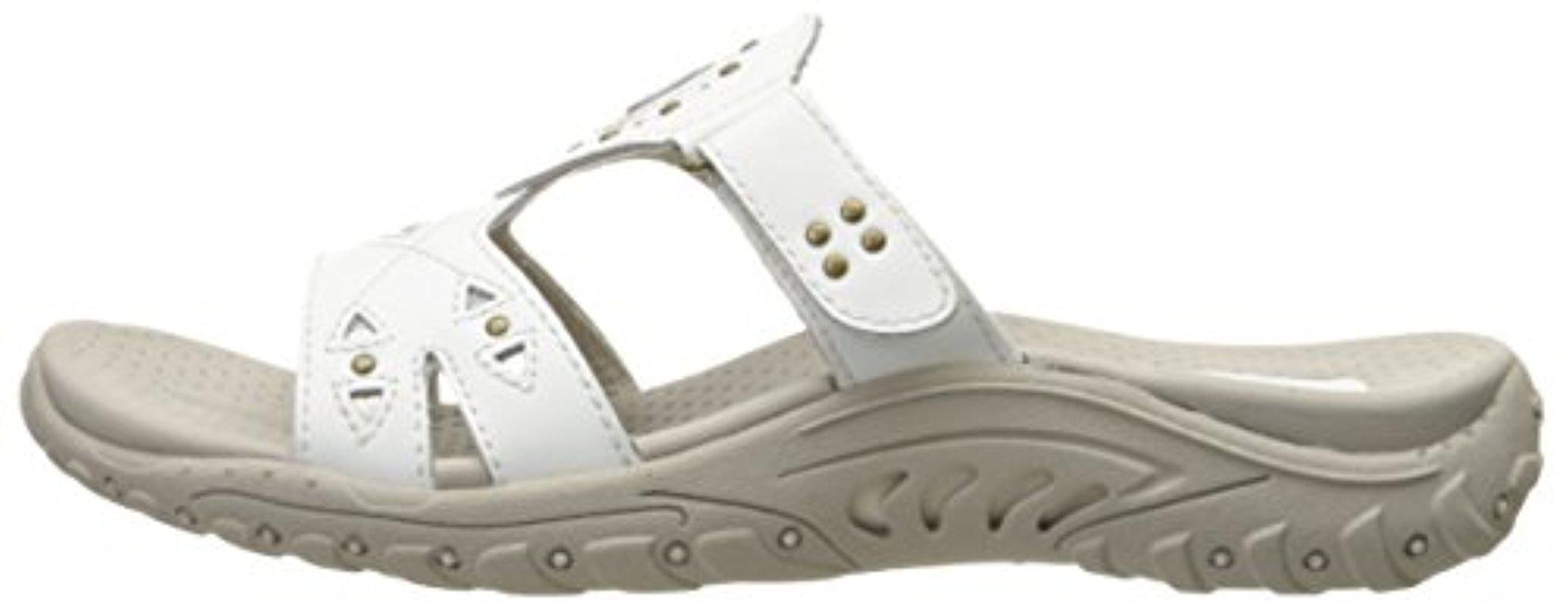 Skechers Reggae Trench Town Slide Sandal in White Leather (White) - Lyst