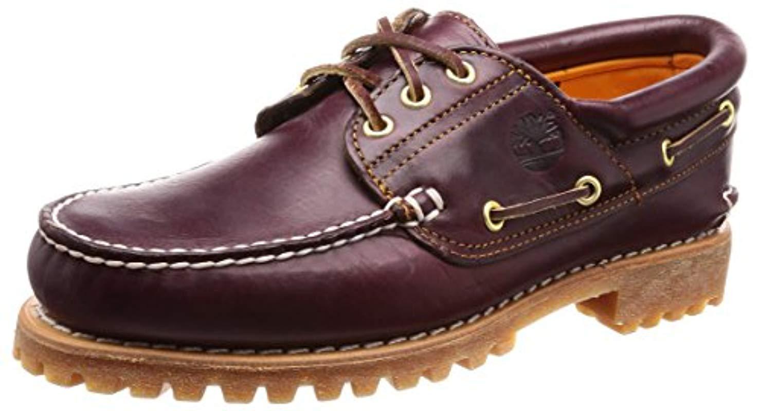 Timberland Classic 3 Eye Lug Boat Shoe, Burgundy/brown,10.5 W Us for Men |  Lyst
