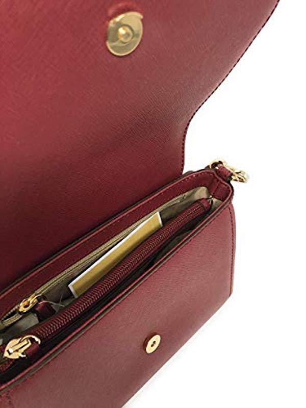 sofia small east west saffiano leather satchel crossbody bag