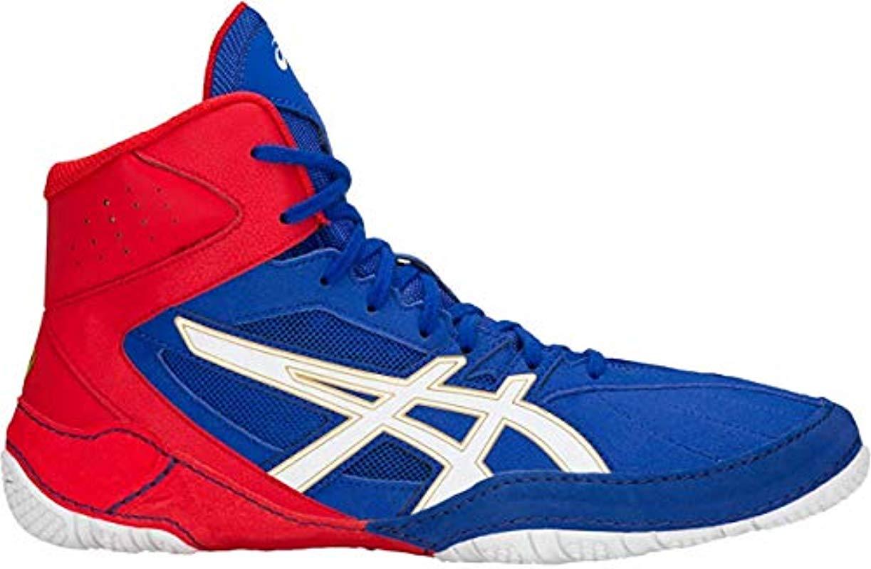 Asics Cael V8.0 Wrestling Shoes Boxing Boots Ringerschuhe Blue/red Scarpe  Da Lotta (uk 6 | Eu 38 | 24,5 Cm, Blue/red) for Men - Lyst