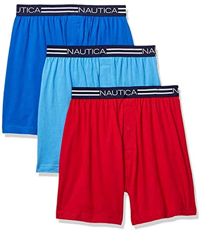 Nautica Men's 3-Pack Classic Underwear Cotton Stretch Boxer Brief, Black,  Small