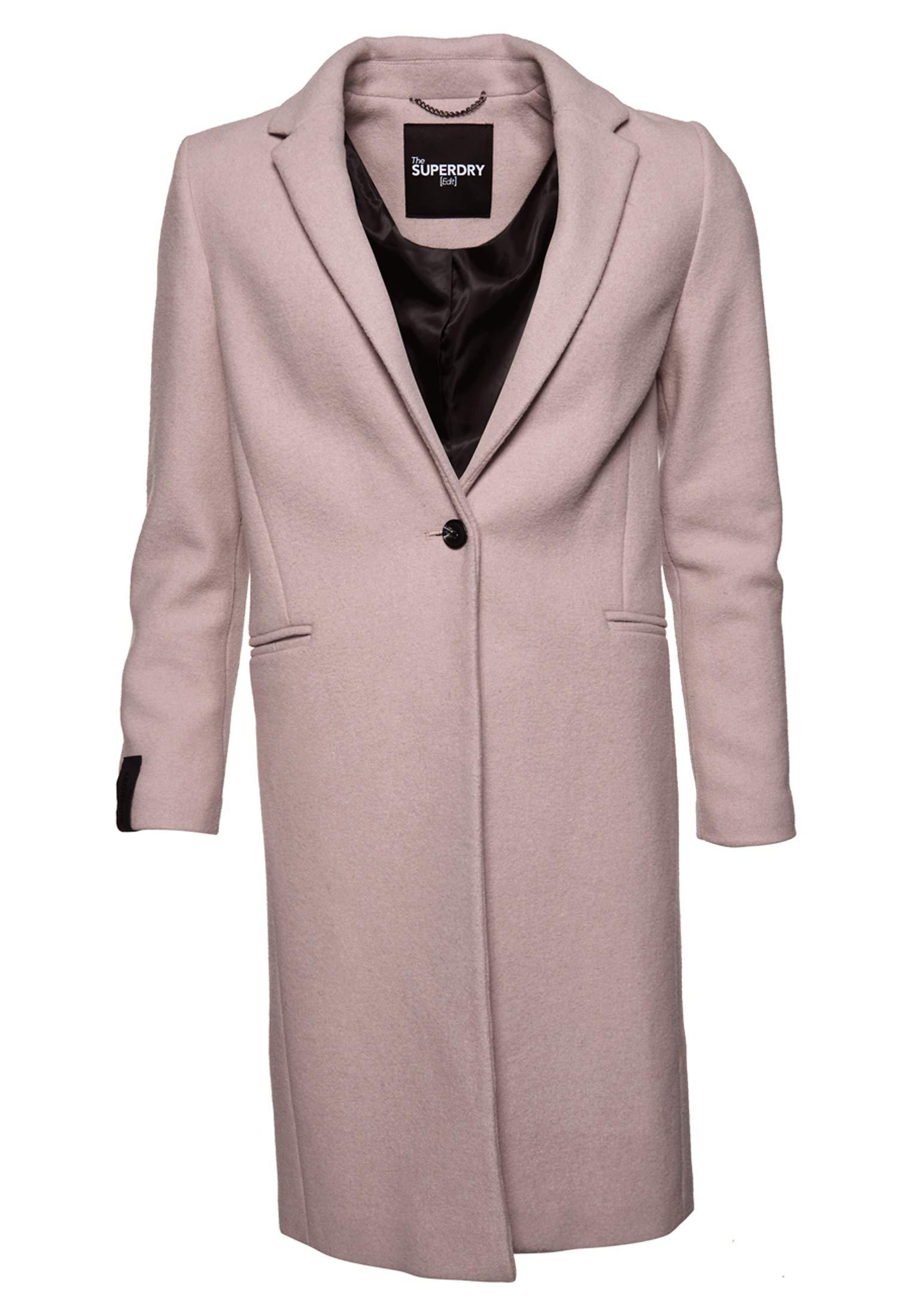 Superdry Ariana Wool Coat tel in Pink - Lyst