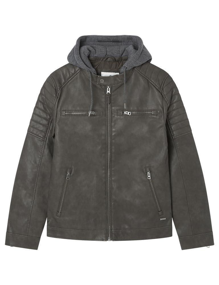 Cuero Abrigos Para Hombre Springfield Cazadora Biker Piel