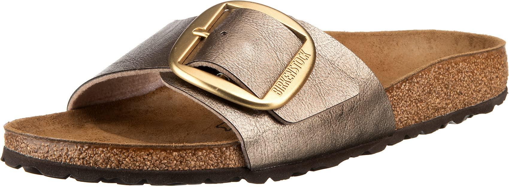 Birkenstock Mules Madrid Big Buckle Birko-flor® Graceful Taupe in