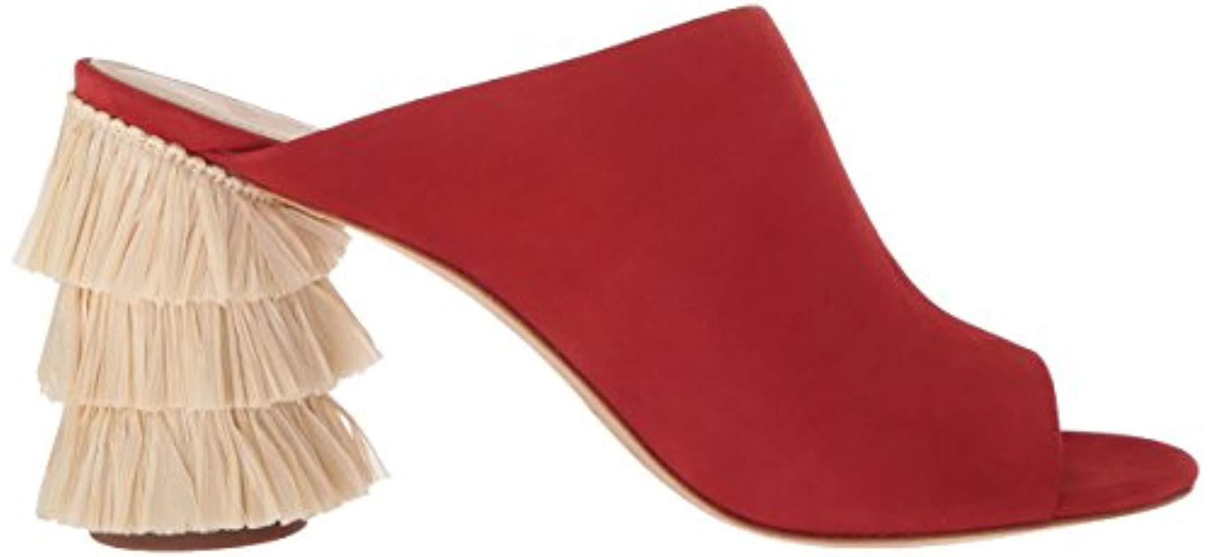 pour la victoire hettie tiered fringe tassel heel mule