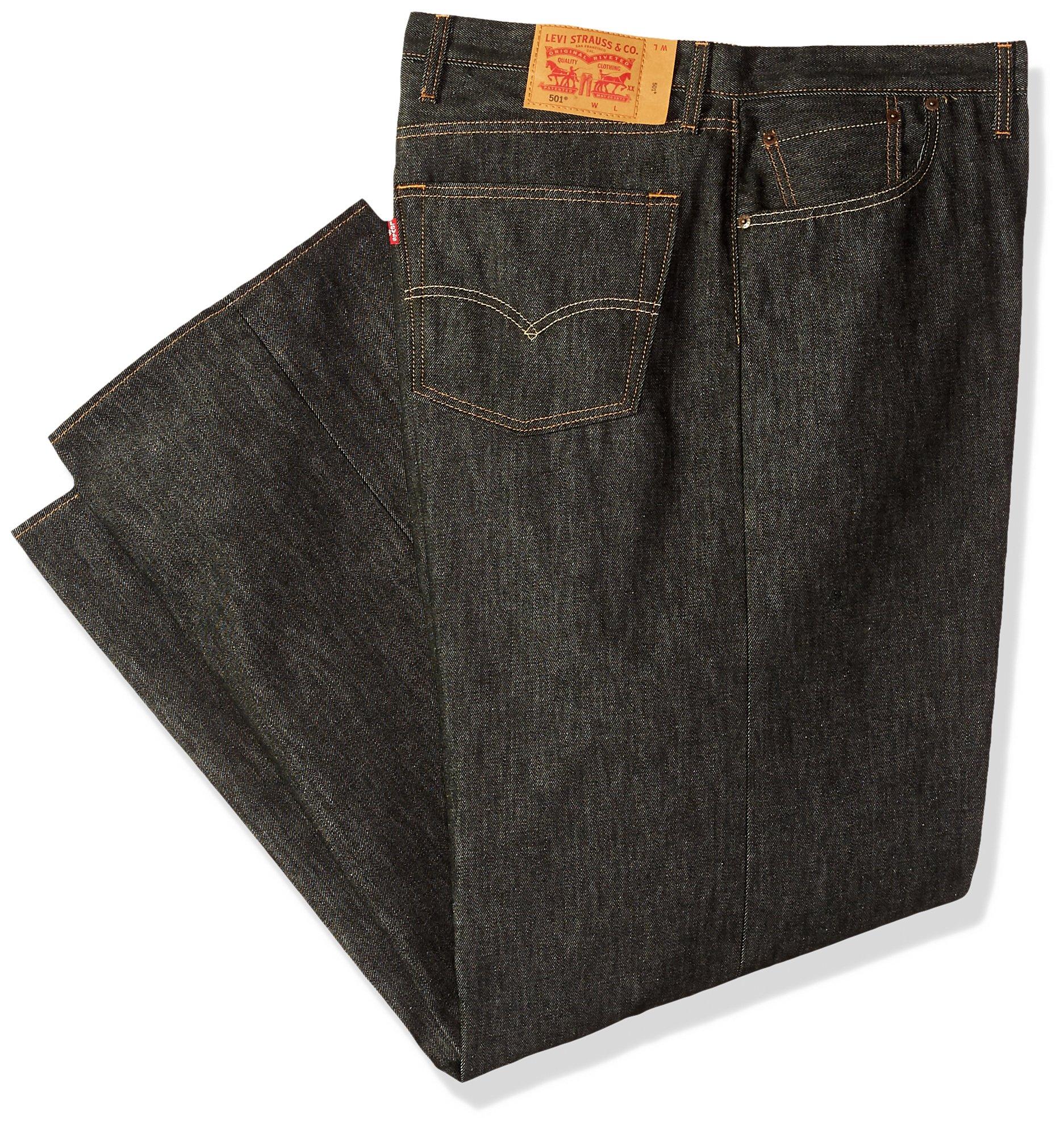 Levi's Denim Big & Tall 501 Original Shrink-to-fit Jean in Black for