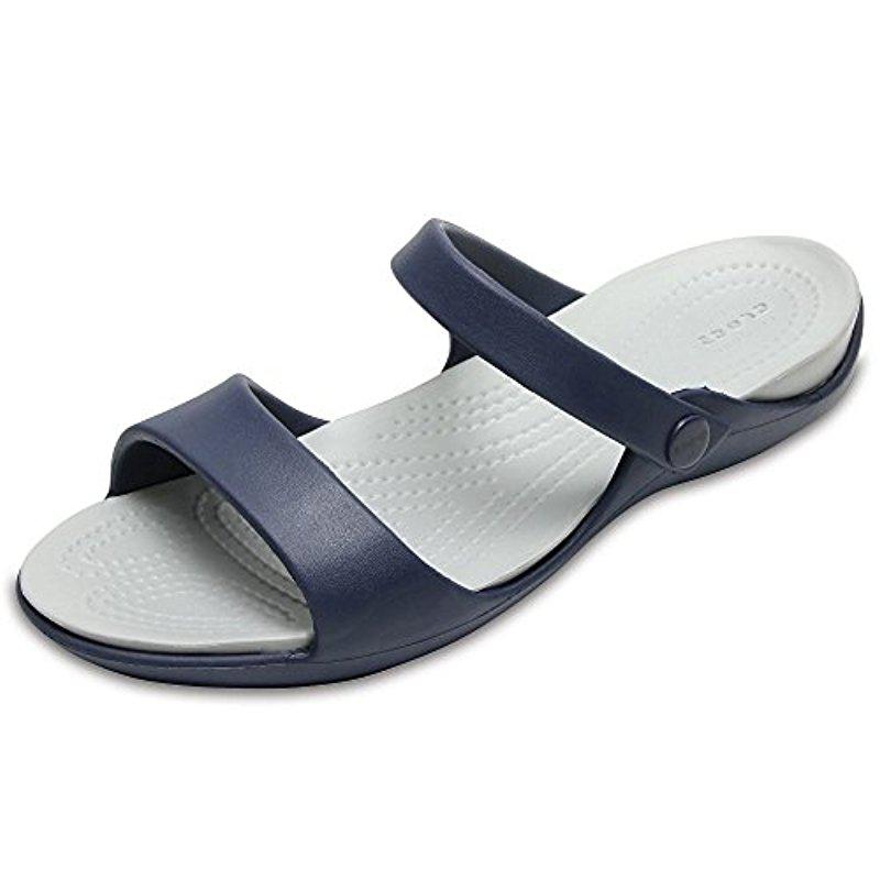 Crocs™ Cleo V Flat Sandal in Blue | Lyst