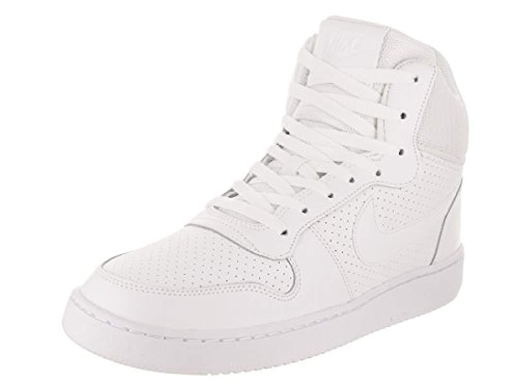 Nike Court Borough Mid Basketball Shoes in White for Men | Lyst